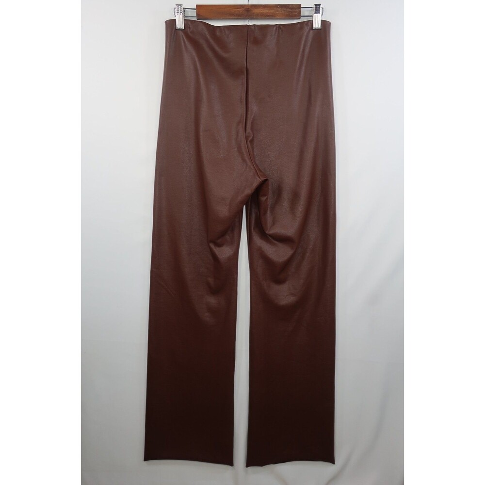 New Skims Brown Faux Leather Wide Leg Leather Pants Size XL Pull On *Imperfect - Picture 10 of 15